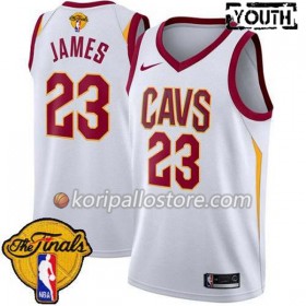 Cleveland Cavaliers LeBron James 23 2018 NBA Finals Patch Nike Valkoinen Lasten Pelipaidat Swingman